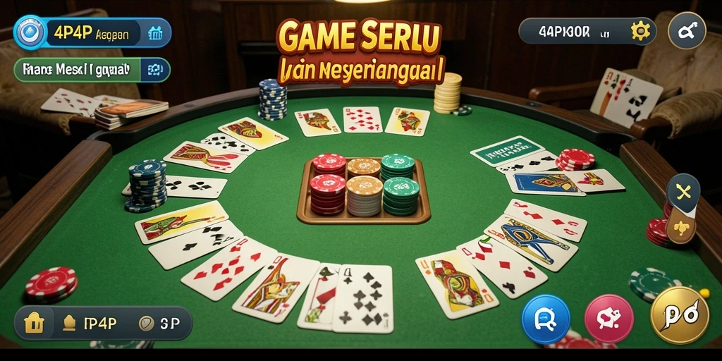 Screenshot gameplay Gaple 4P4P menunjukkan keseruan dan interaksi pemain.