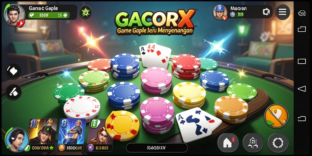 Tampilan gameplay Gaple yang seru dan interaktif di GACORX.