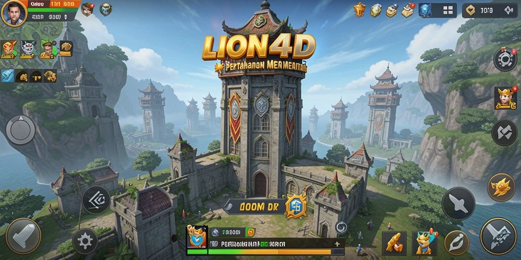 Gameplay seru di LION4D dengan menara dan musuh yang beragam.
