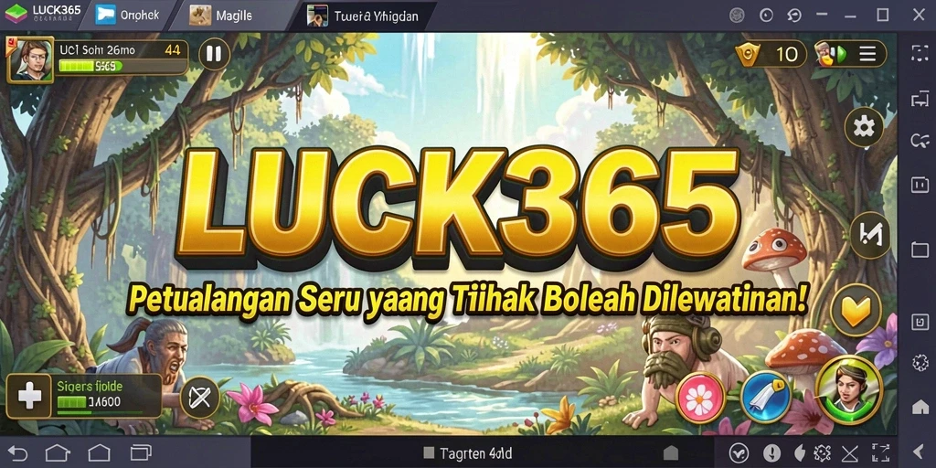 Tampilan tangkapan layar dari gameplay seru LUCK365 yang menampilkan misi petualangan.