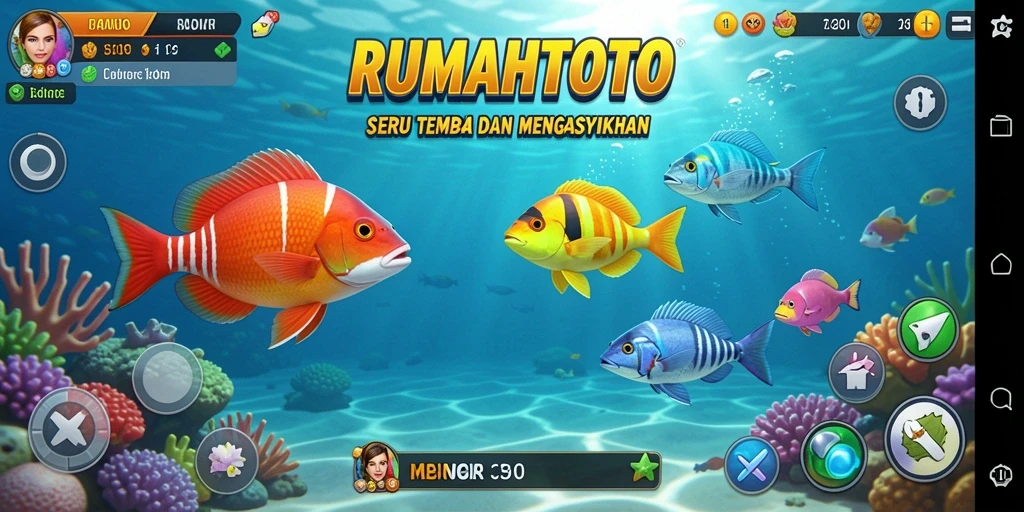 Gameplay RUMAHTOTO dengan suasana bawah laut yang menarik.