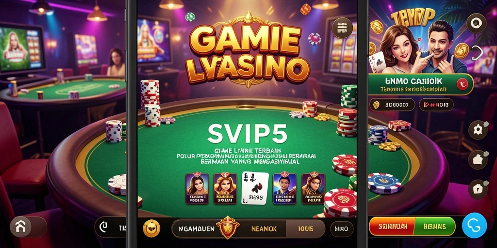 Screenshot gameplay Live Casino dari SVIP5 yang menampilkan dealer langsung.
